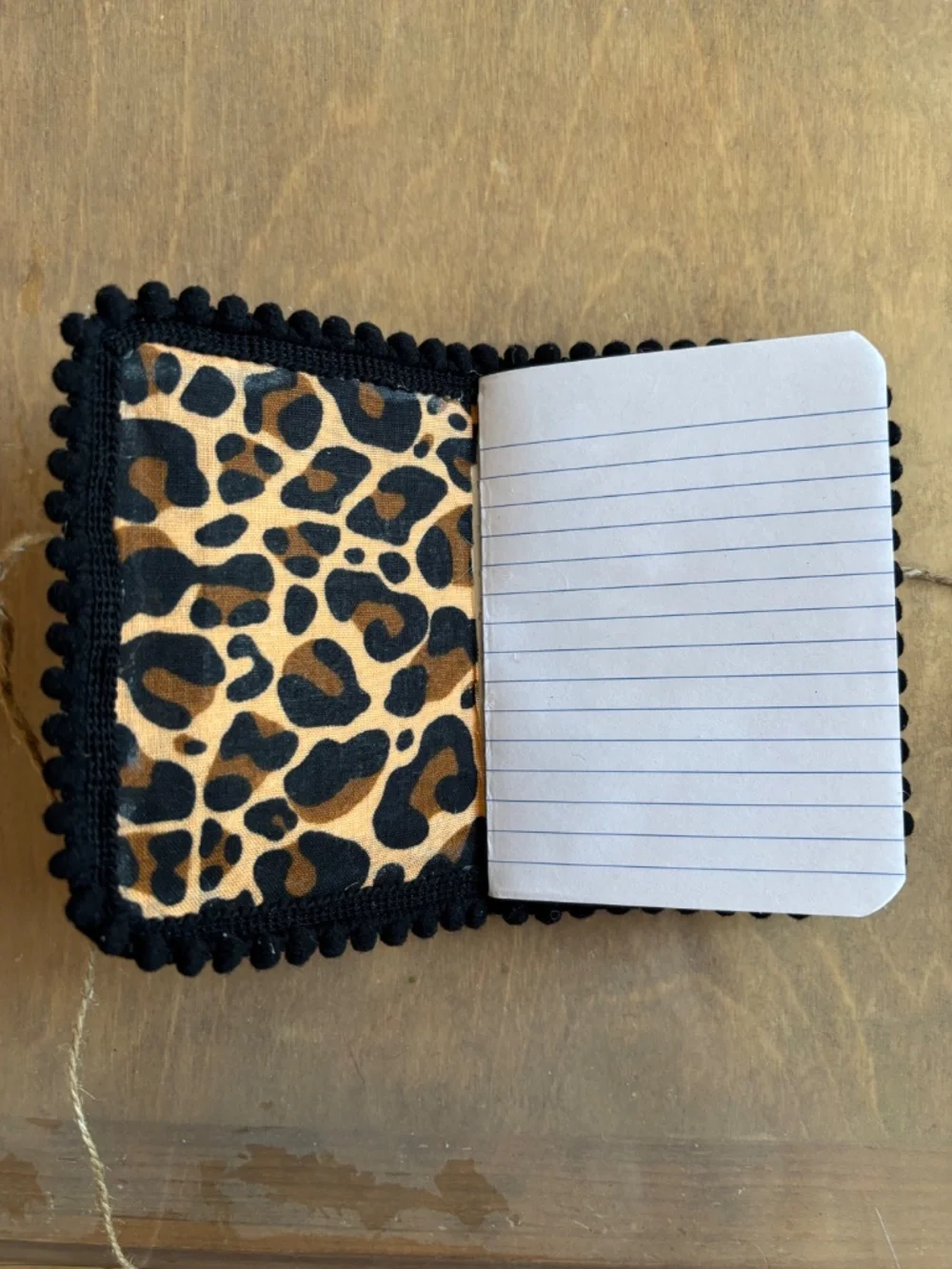 Handmade Leopard Mini Journal with Tie Strings 4.75x3.5